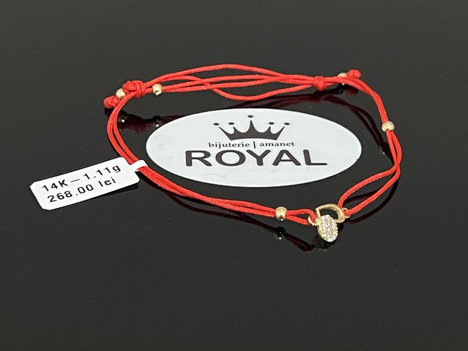 Bijuteria Royal CB : Bratara cu snur bile aur 14k 1,11 grame