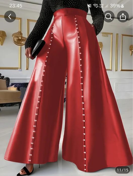 Pantaloni Rosii Extra Evazati Marimea M si L
