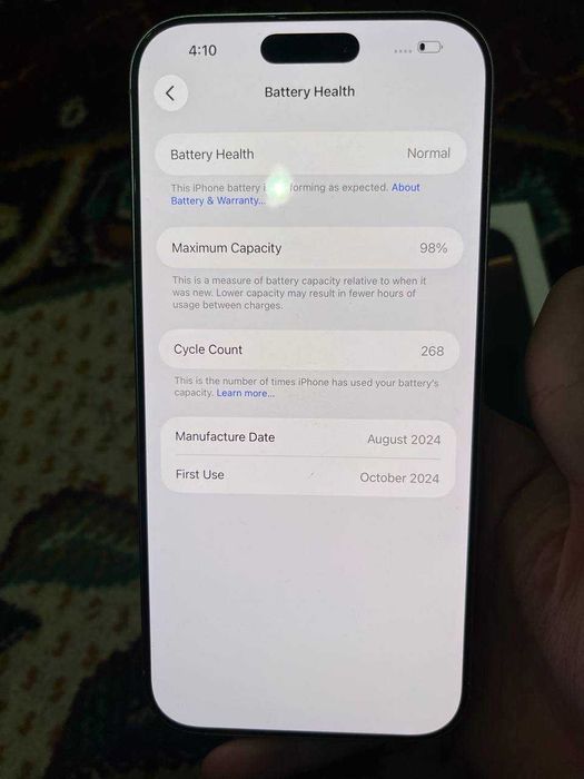 iphone 16 pro max 256 tali yomkis 98%
