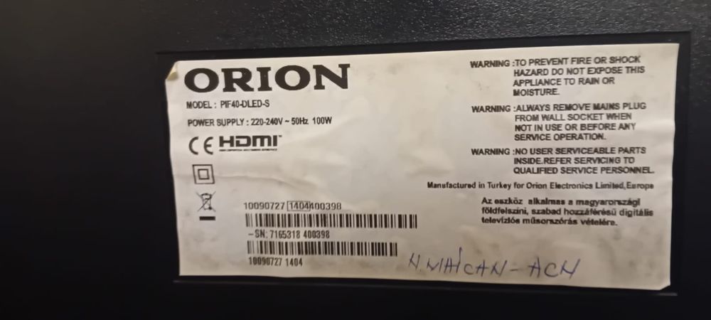 Tv dled 102cm (40 inchi)