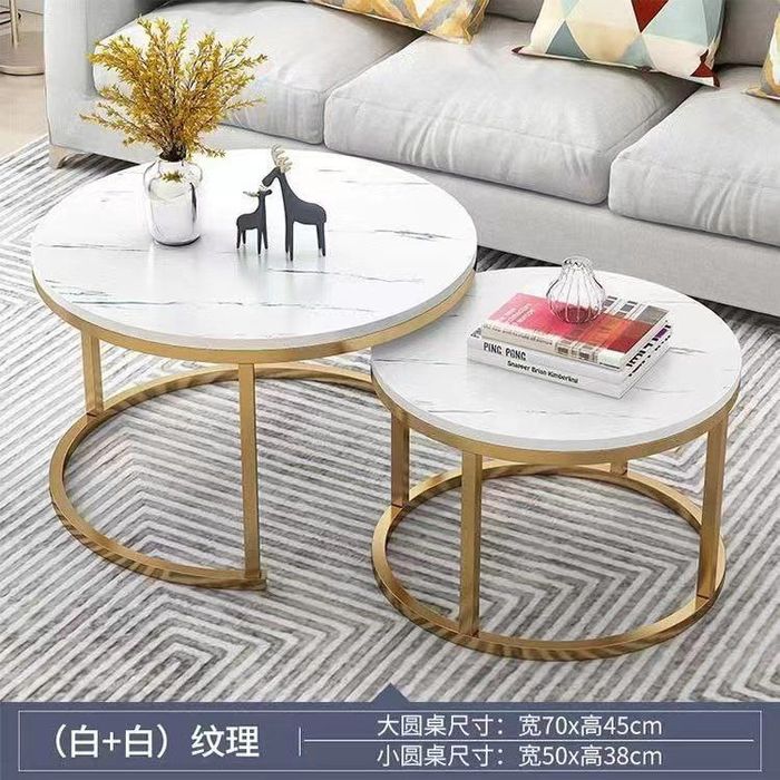 Деревянный журнальный столик с мраморной