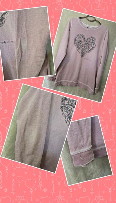 Bluza cu maneca lunga roz pudrat