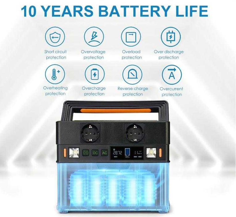288Wh78Ah 300W 220V Соларен Генератор Електростанция Слънчевa Централа Преносима Електроцентрала за Аварийно Захранване на Открито Фотоволтаик Системи