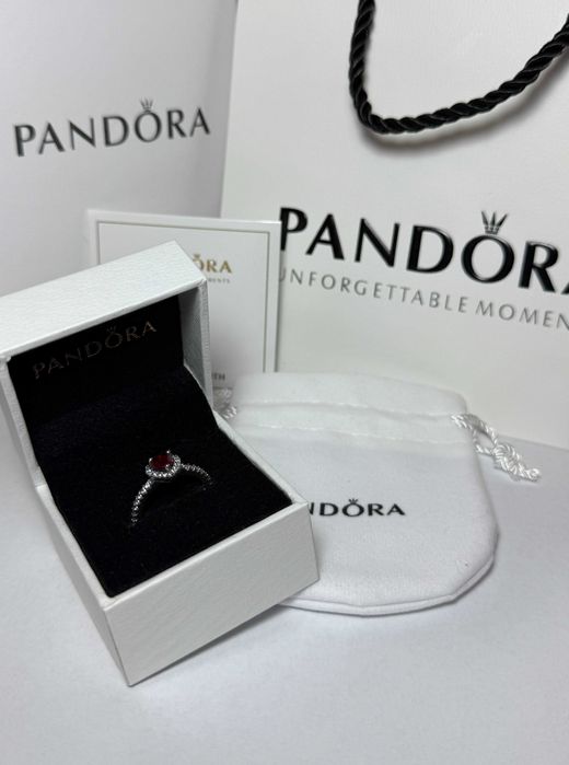 Inel Pandora original argint 925 inimă roșie – cadou perfect