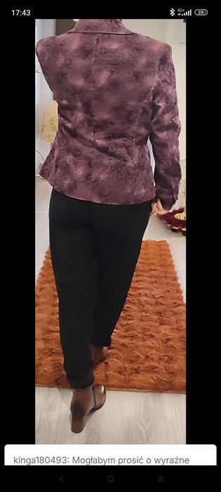 Sacou  mov prună, nuanță superbă, din catifea, cambrat