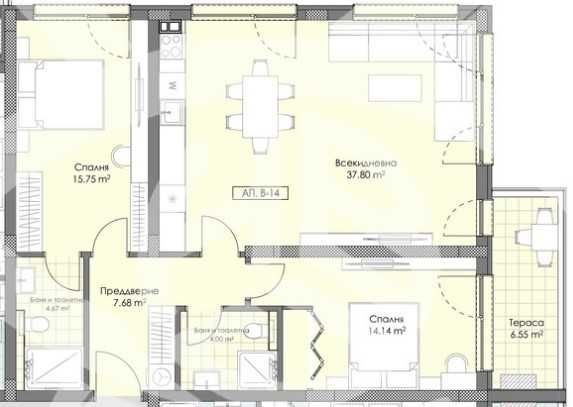 Тристаен апартамент Остромила 592-19384