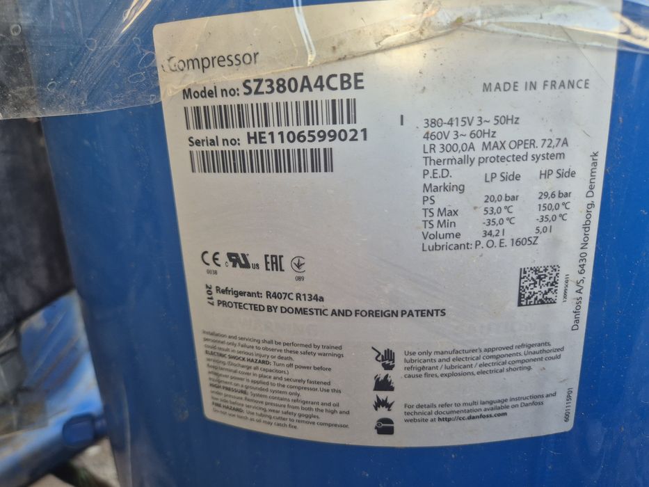Компрессор Danfoss model SZ380A4CBE