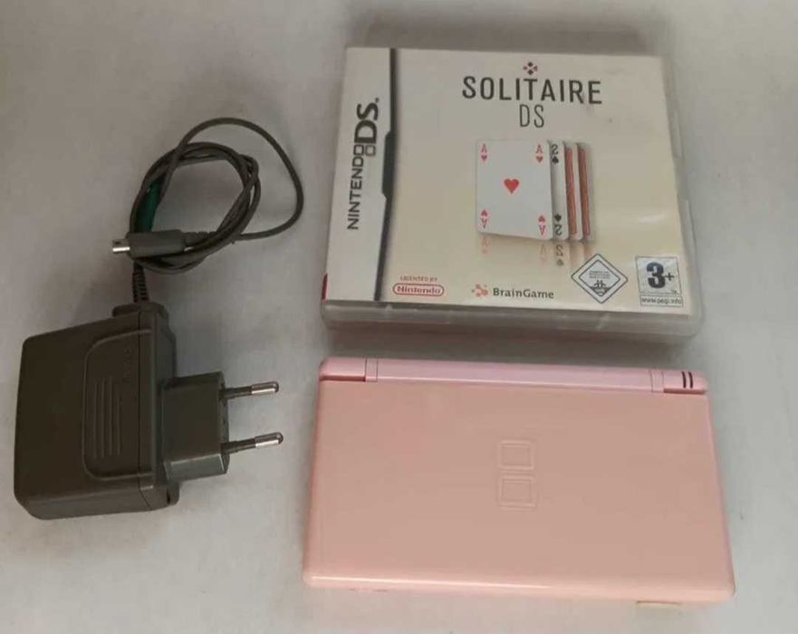 Nintendo DS lite roz, plus joc Solitaire inclus,Vechi De colectie, Rar