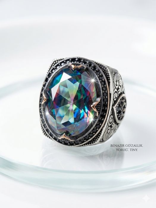 Kumush uzuk Mistik Topaz Turkiya 23 gram