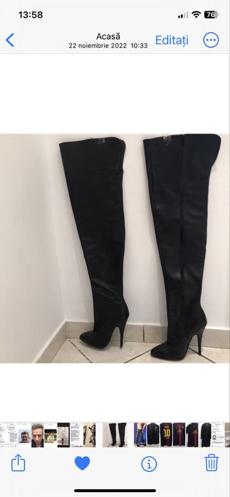 Cizme lungi Renata Bucone, piele neagra marimea37