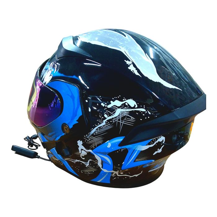 Каска №3896-2 BL/M Модулна Bluetooth мотоциклетна каска