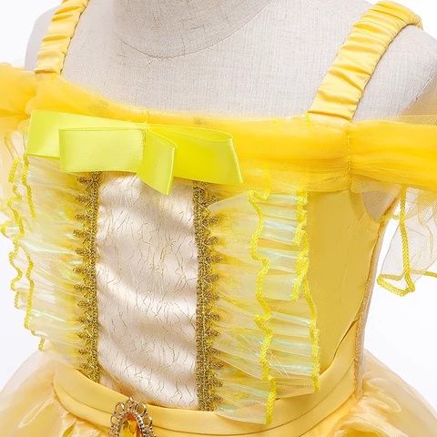 Ефирна рокля- костюм на принцеса Бел + Подарък коронка!