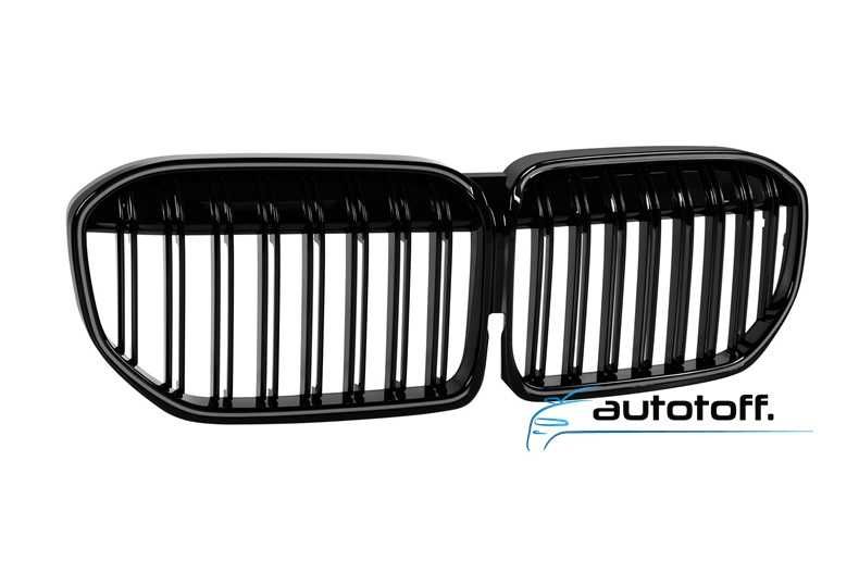 Grile duble iluminate compatibile cu BMW Seria 7 G11 G12 Facelift (20-22) Negru lucios cu LED