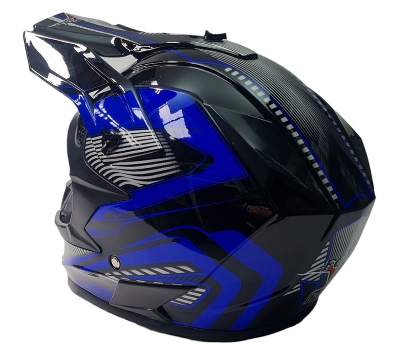 Мотокрос каска №3616-3 BLACK/BLUE XL размер
