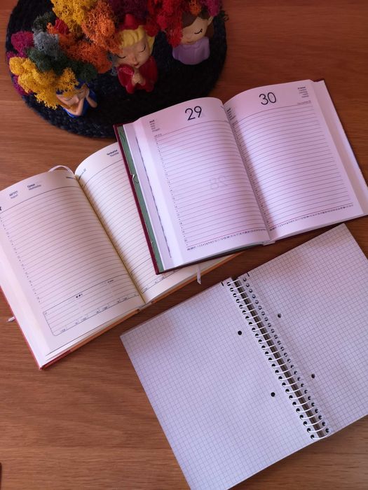 Кожен тефтер с разделител, други тефтери, калъф за очила и 2 аксесоара