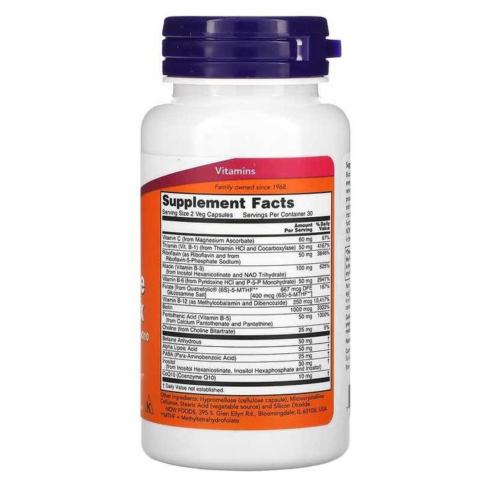 NOW Foods Co Enzyme B Complex B Co-Enzyme B-Complex 60 Veg Caps