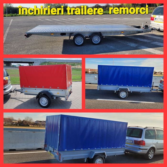 Inchirieri trailere remorci,inchiriez remorca.trailer,platforme 6m 4m5,8m închirieri trailer trailer de închiriat  remorca 750kg trailer 2.7t 5m