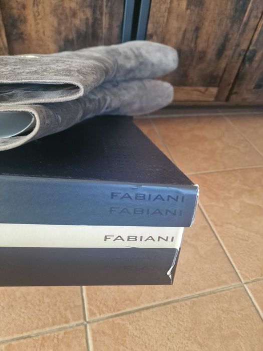 Чисто нови италиански ботуши FABIANI – Луксозен велур в актуален Taupe цвят, 39