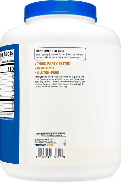 Казеин Nutricost Micellar Casein 2.26 кг для восстановления мышц