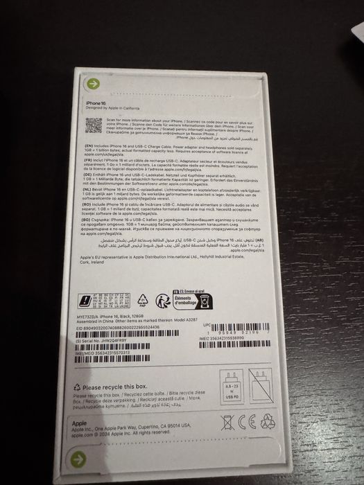 Vand iphone 16,128gb,nou(sigilat)