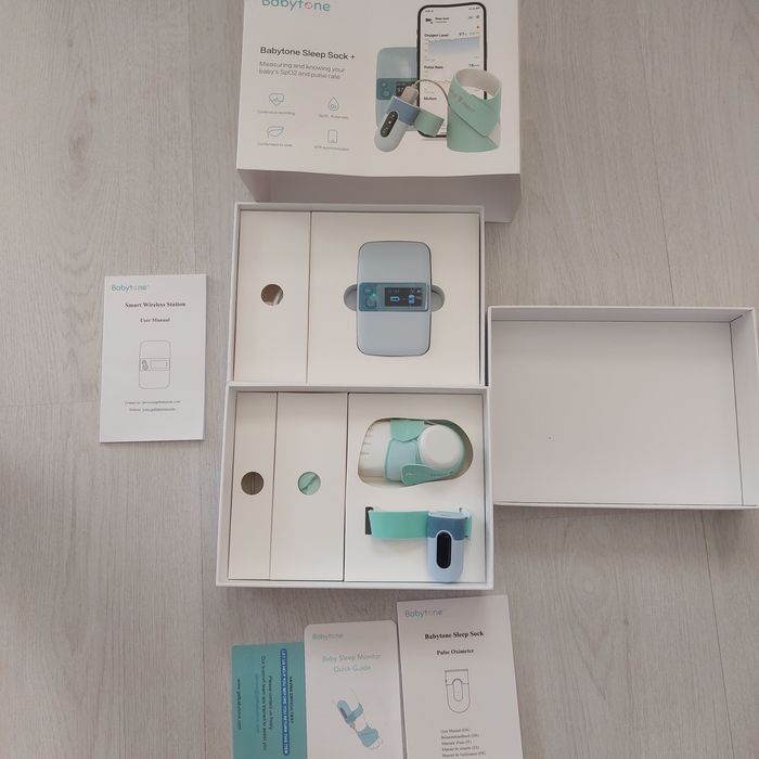 Умен Бебешки Чорап Монитор Babytone Sleep Sock+ | Пулс, Кислород, Сън (С Базова Станция)