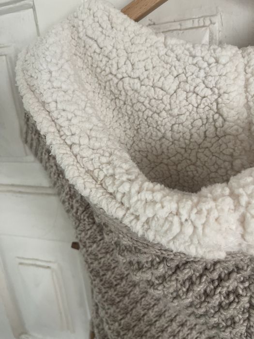 Vesta lana Zara knit cu blana