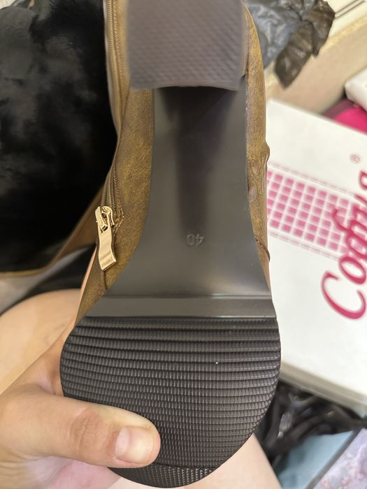 Кожанные сапоги Vicont хаки.Малайзия