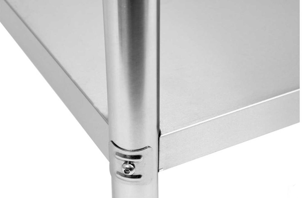 Masă centrală din inox cu raft – ideală pentru bucătării NOUA