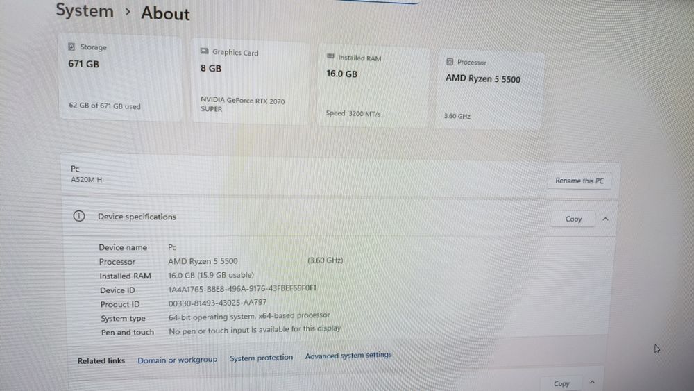 Pc gaming ryzen 5 5500 rtx 2070 super
