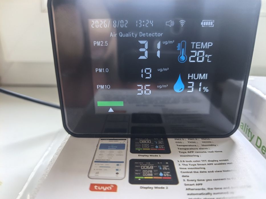 Монитор качества воздуха 12 в 1 Tuya Wi-Fi (2CO9T)
