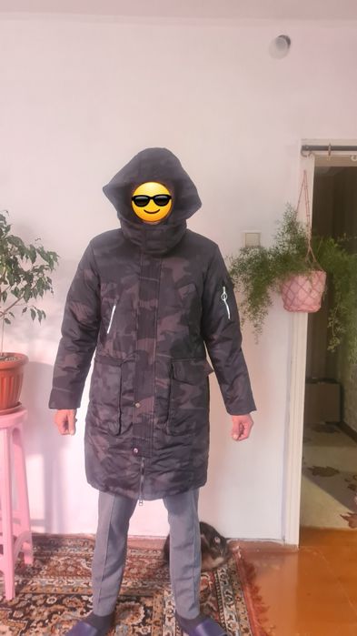 Стильный длинный пуховик