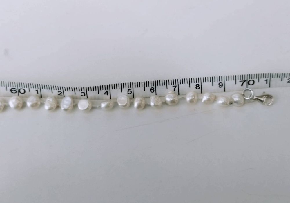 Vechi colier lant din perle naturale de cultura cu un pandantiv din argint de 925 cu o piatra de cuart, Snö of Sweden