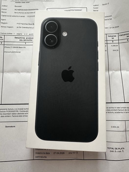 iPhone 17 256GB Blue / Black   Sigilat  Factura Garantie Nou