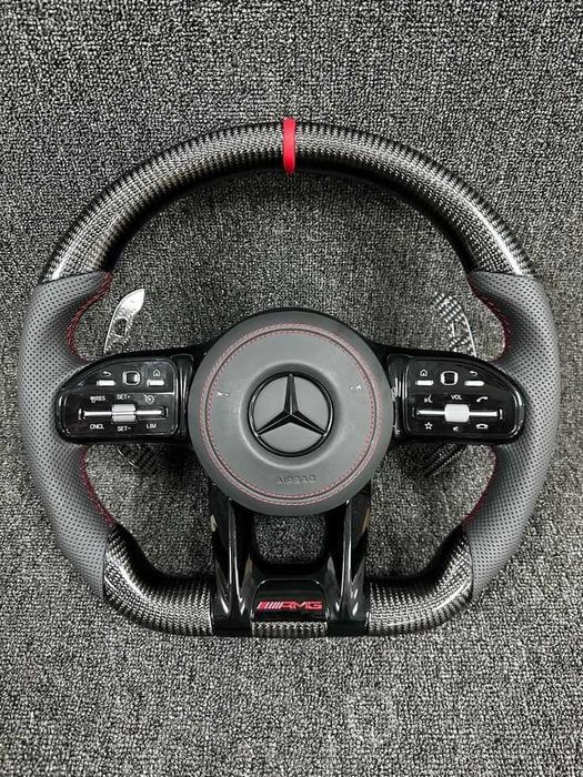 Volan Mercedes-Benz Custom AMG | Piele / Carbon / Alcantara | A B C E S CLA CLS GLC GLE GLE GLS G Class Vito Sprinter