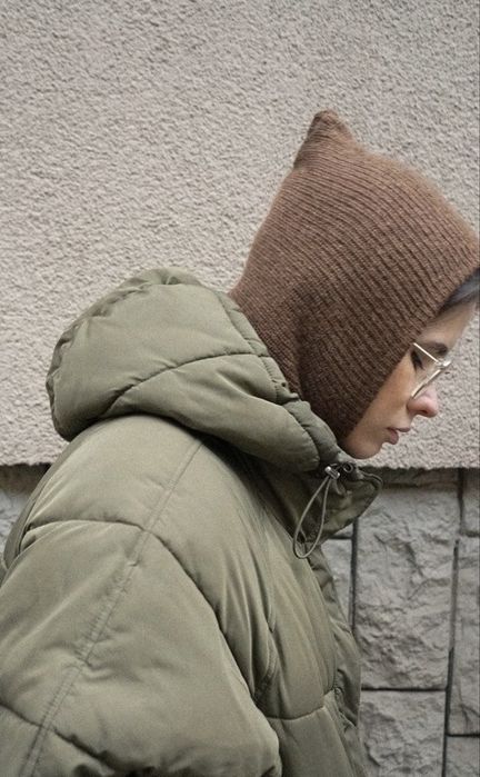 Шапка капор черная италия