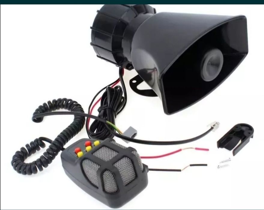 Универсална Сирена гарга плюс мегафон, 5 тона, 12V