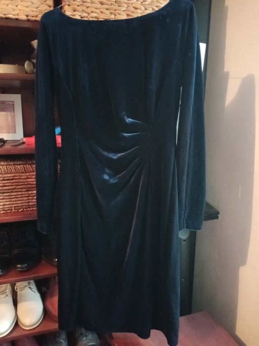 Rochie catifea bleumarin