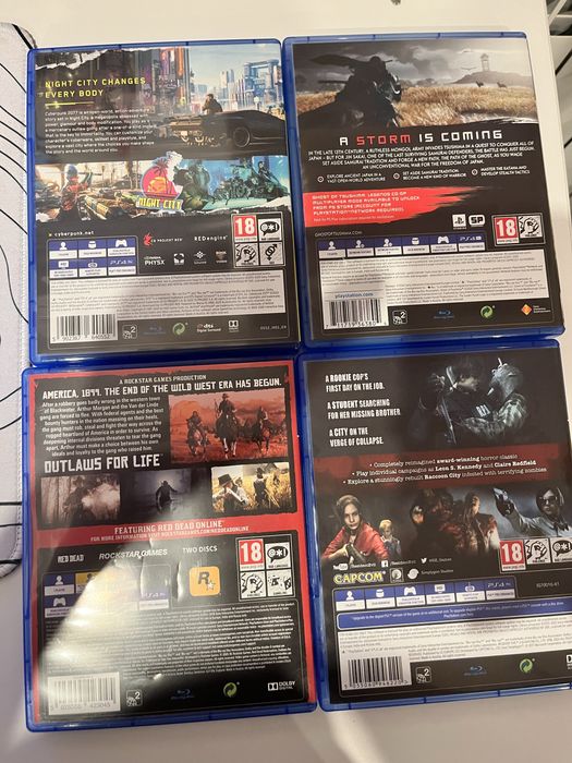 Cyberpunk 2077 + Red dead redemption 2 + Ghost of tsushima + Re2