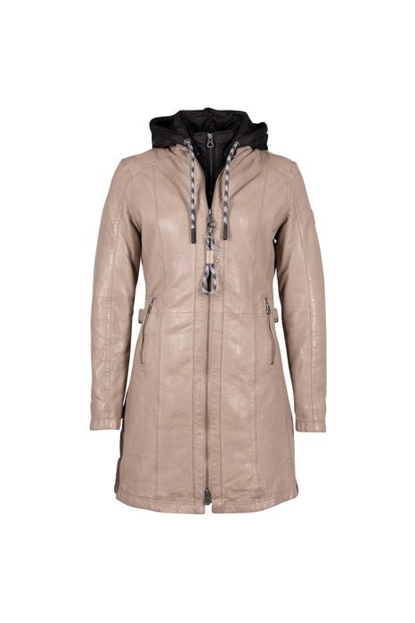 Geaca Lunga de Piele Dama Mauritius Bej GWMargo