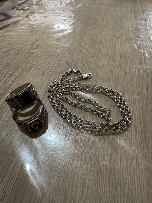 Серебро цепь и кольца 925 проба