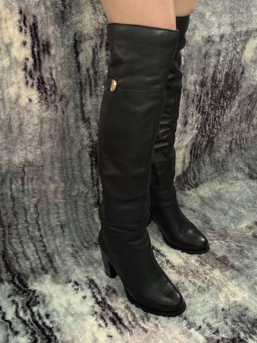 Ботфорты, кожа, мех натуральные, 38 размер, б.у, в идеальном состоянии