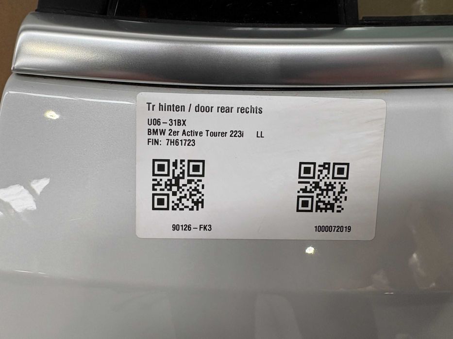 Задна Дясна Врата За БМВ У06 9627092 BMW U06
