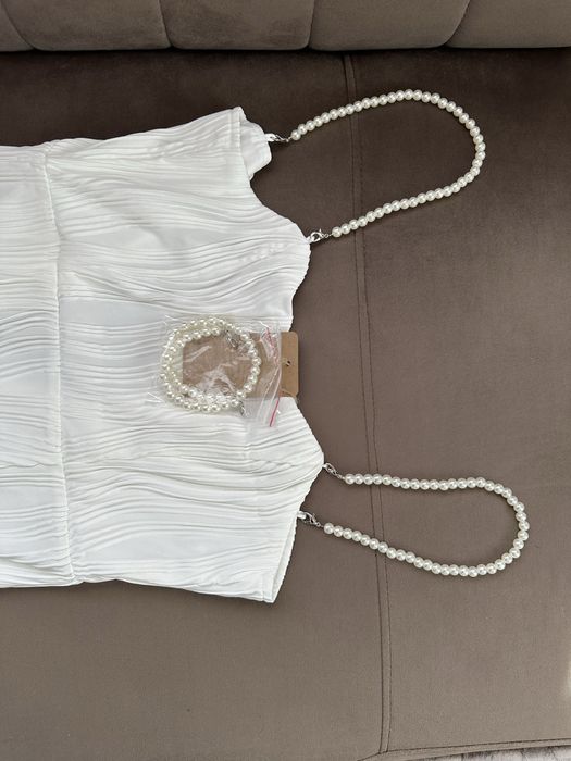 Официална бяла рокля с етикет