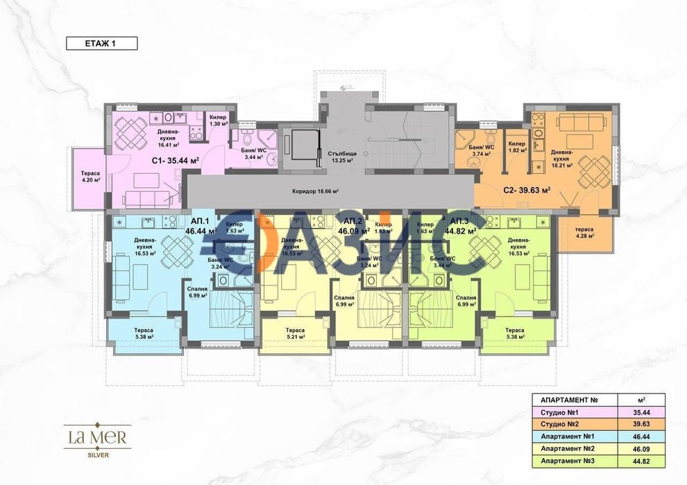 Продава се Едностаен апартамент в к.к. Слънчев бряг - 40 кв.м за 1200 €/кв.м - Снимка #8