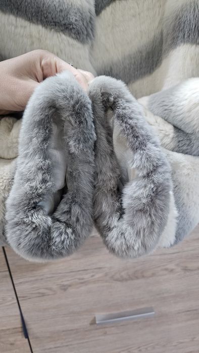 Шубка кролик рекс с капюшоном