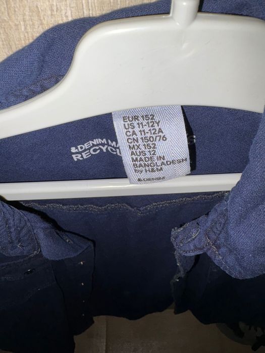 Детска тъмно синя дънкова риза H&M