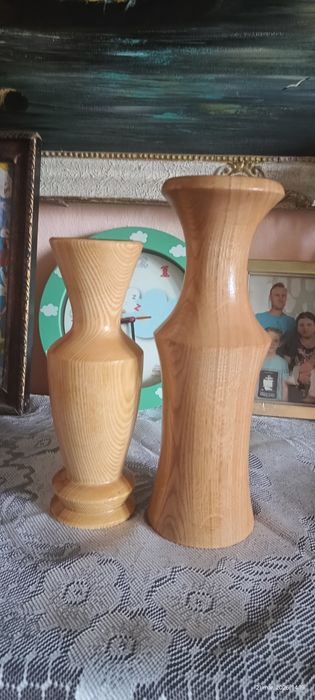 Vaze decorative din lemn de stejar