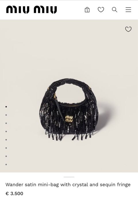 Geanta Miu Miu Wander Satin Crystal