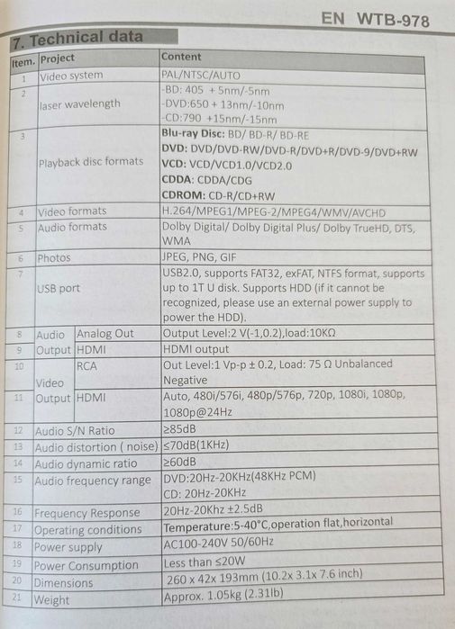 Blu-ray DVD плейър, WISCENT Full HD 1080p система за домашно кино