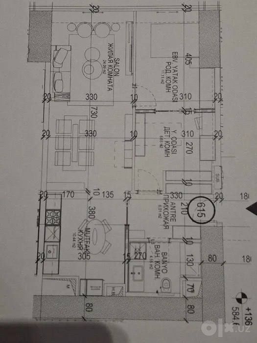3-комнатная квартира 68 м², Шайхантахурский район, 34 этаж
